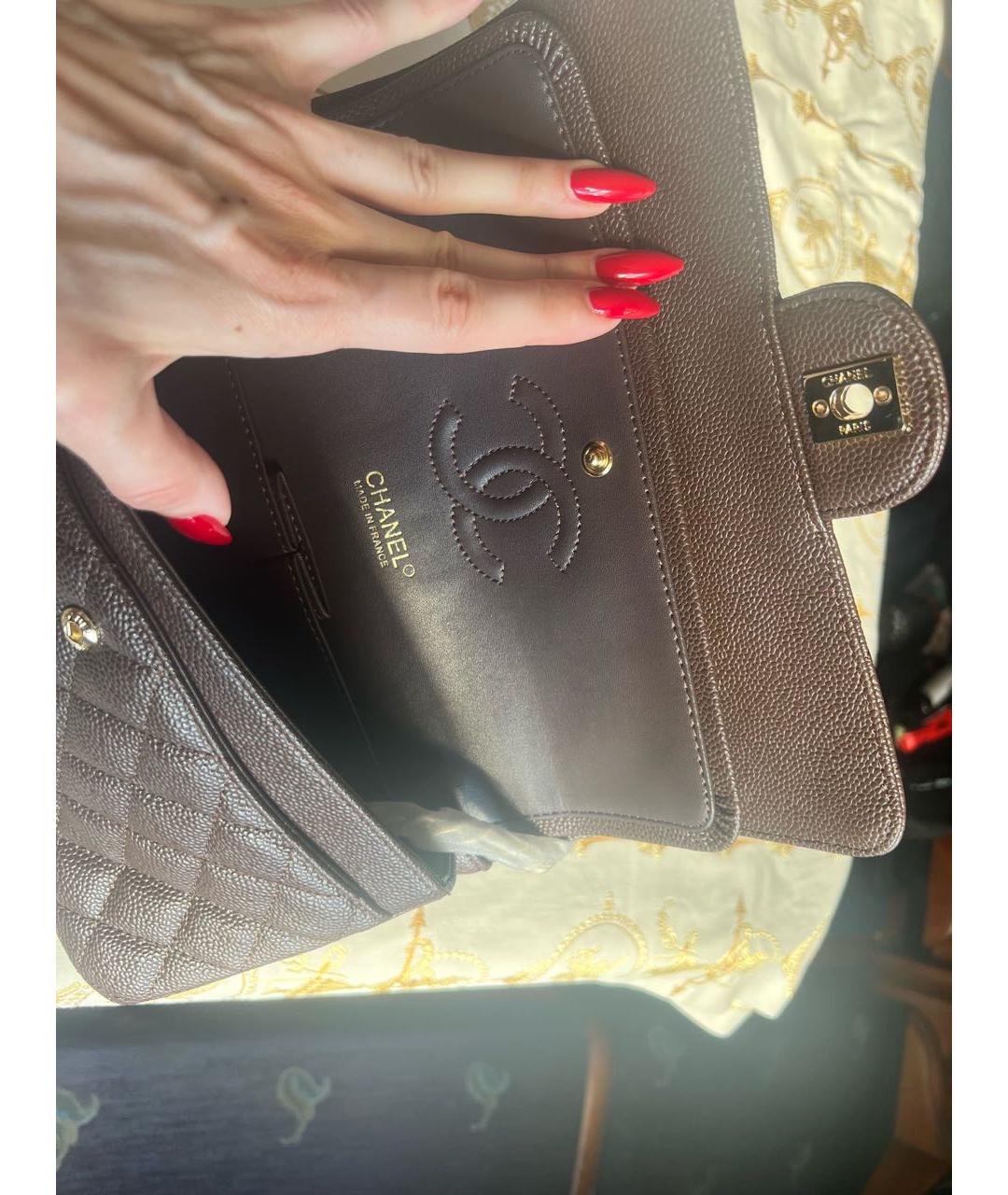 CHANEL Коричневая кожаная сумка через плечо, фото 4
