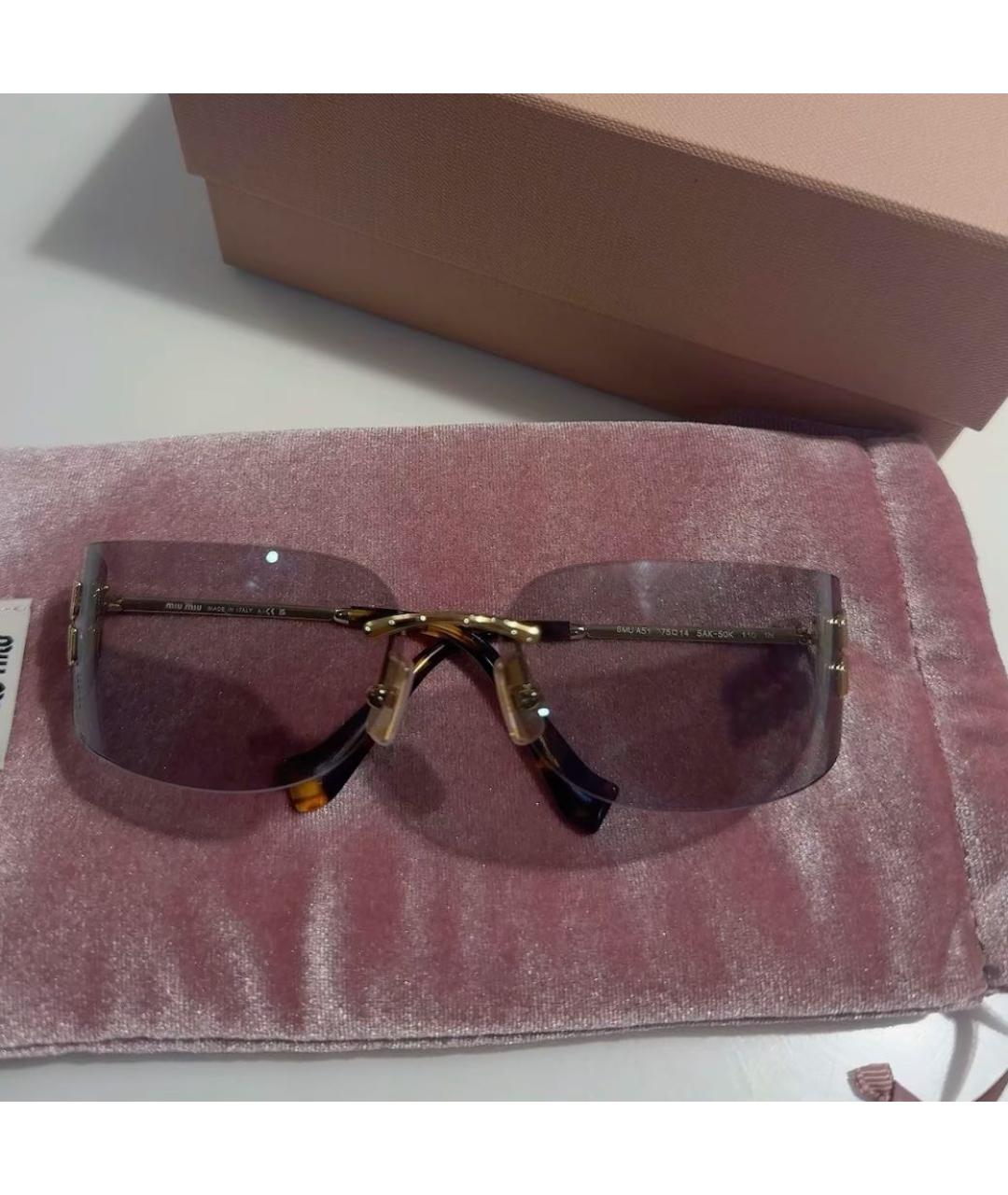 MIU MIU Серые металлические солнцезащитные очки, фото 4
