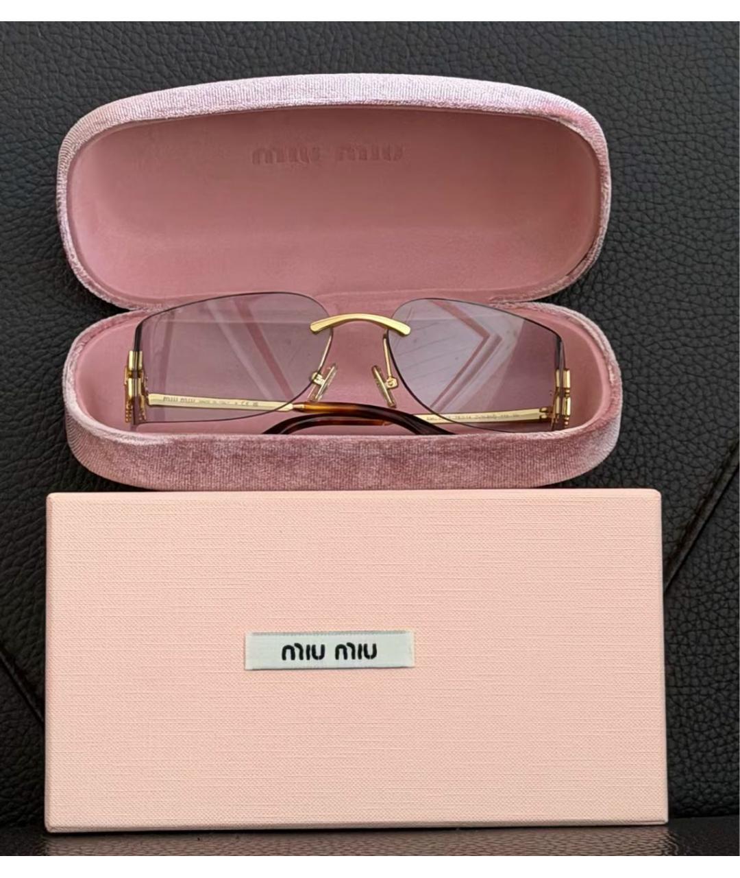 MIU MIU Серые металлические солнцезащитные очки, фото 3