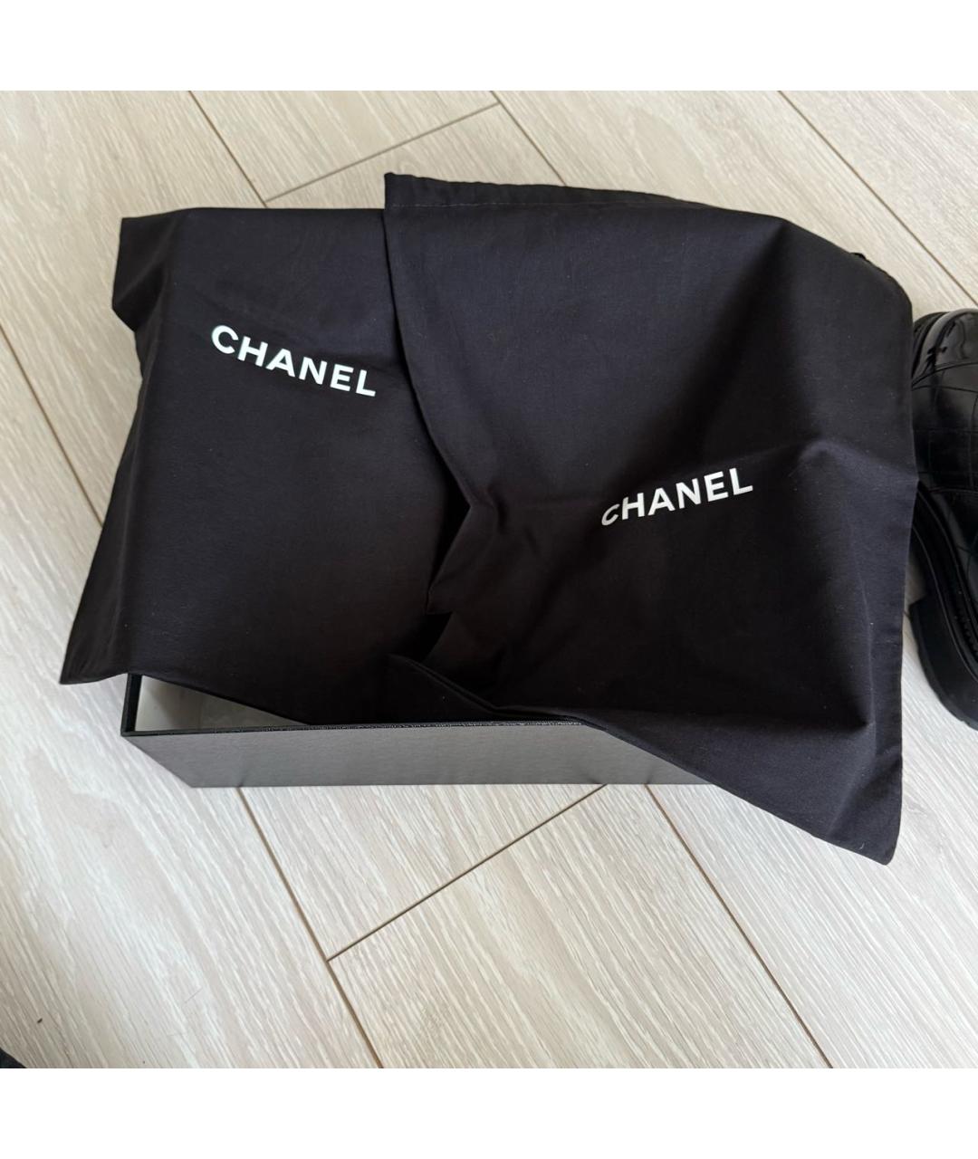 CHANEL Черные кожаные полусапоги, фото 4