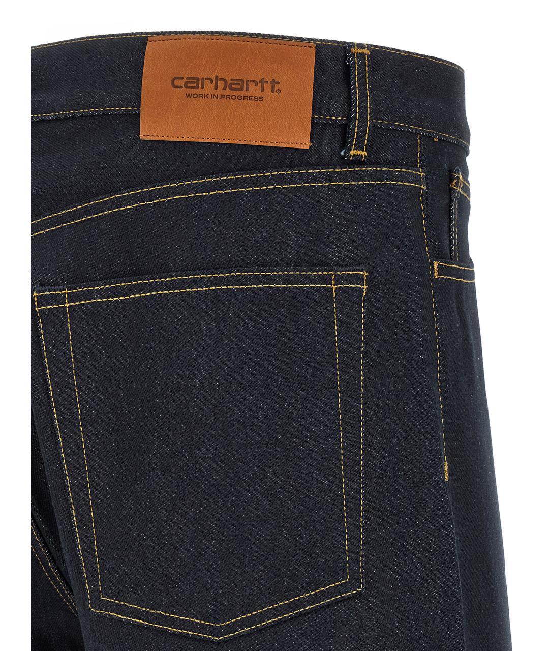 CARHARTT WIP Темно-синие хлопковые прямые джинсы, фото 4