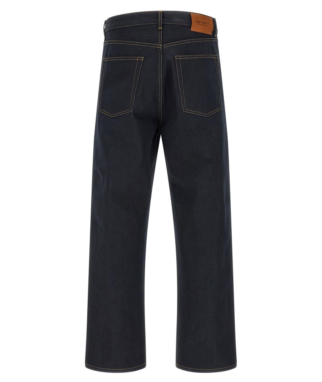 CARHARTT WIP Темно-синие хлопковые прямые джинсы, фото 2