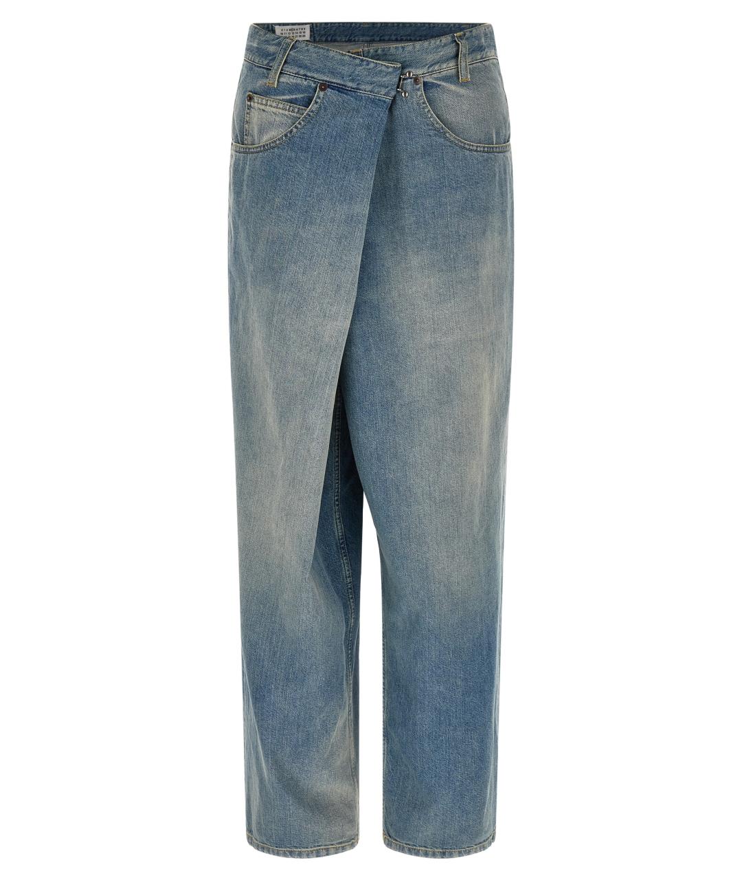 MAISON MARGIELA Голубые хлопковые прямые джинсы, фото 1