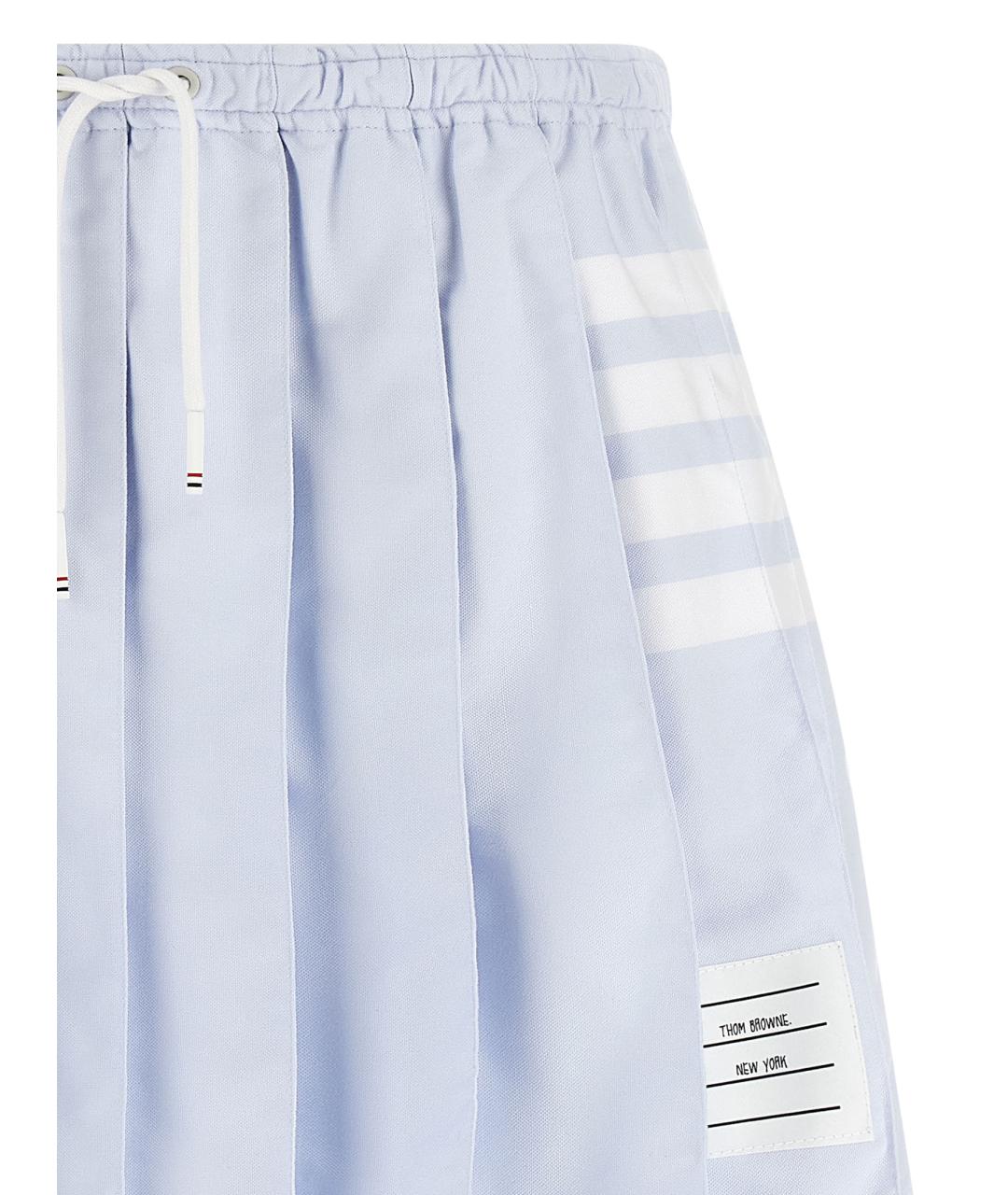 THOM BROWNE Голубая хлопковая юбка мини, фото 3