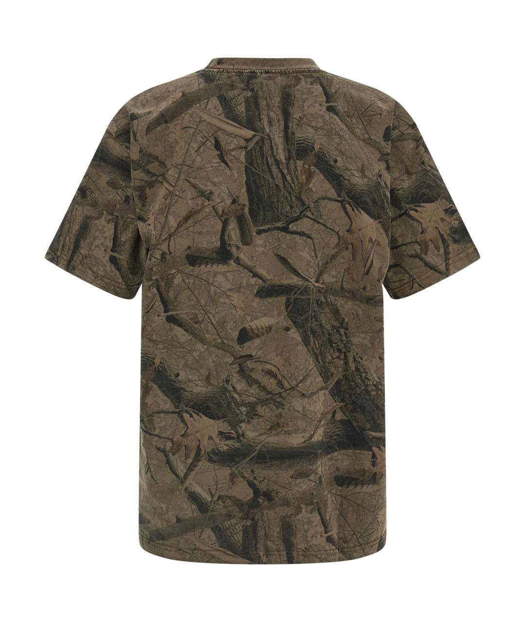 CARHARTT WIP Хаки хлопковая футболка, фото 2