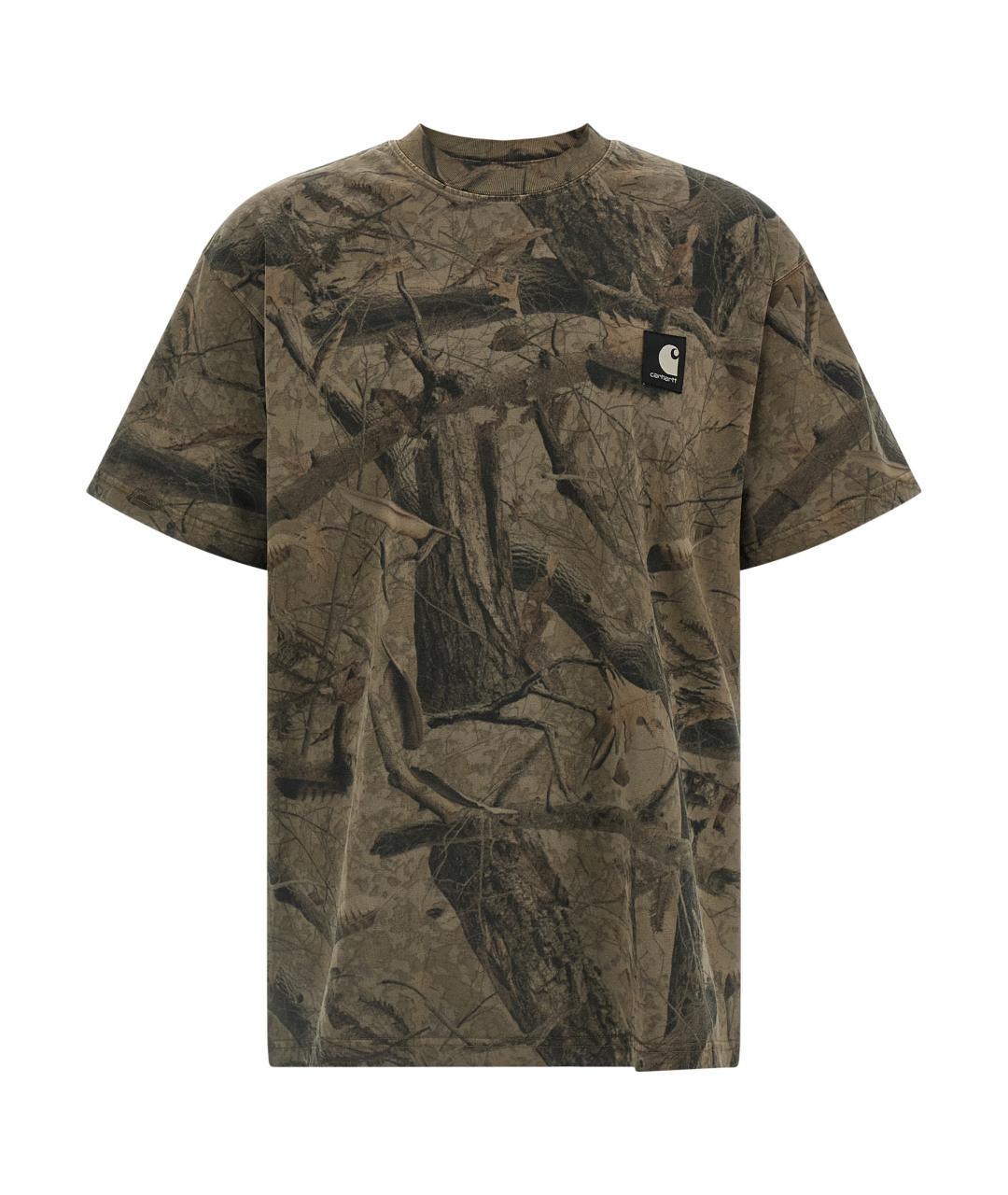 CARHARTT WIP Хаки хлопковая футболка, фото 1