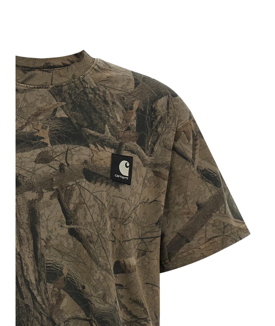 CARHARTT WIP Хаки хлопковая футболка, фото 3