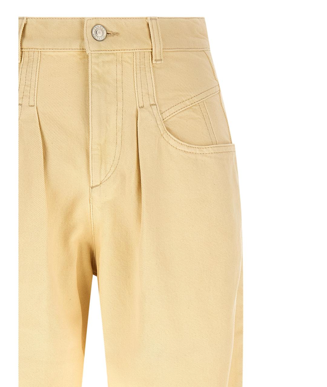 ISABEL MARANT Бежевые хлопковые прямые джинсы, фото 3