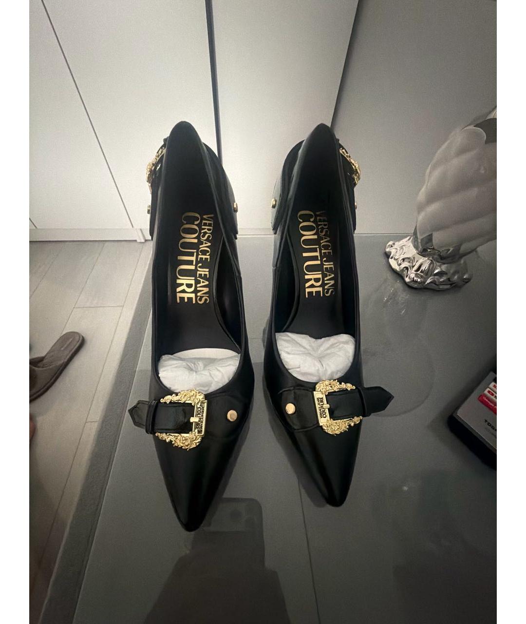 VERSACE JEANS COUTURE Черные кожаные туфли, фото 3