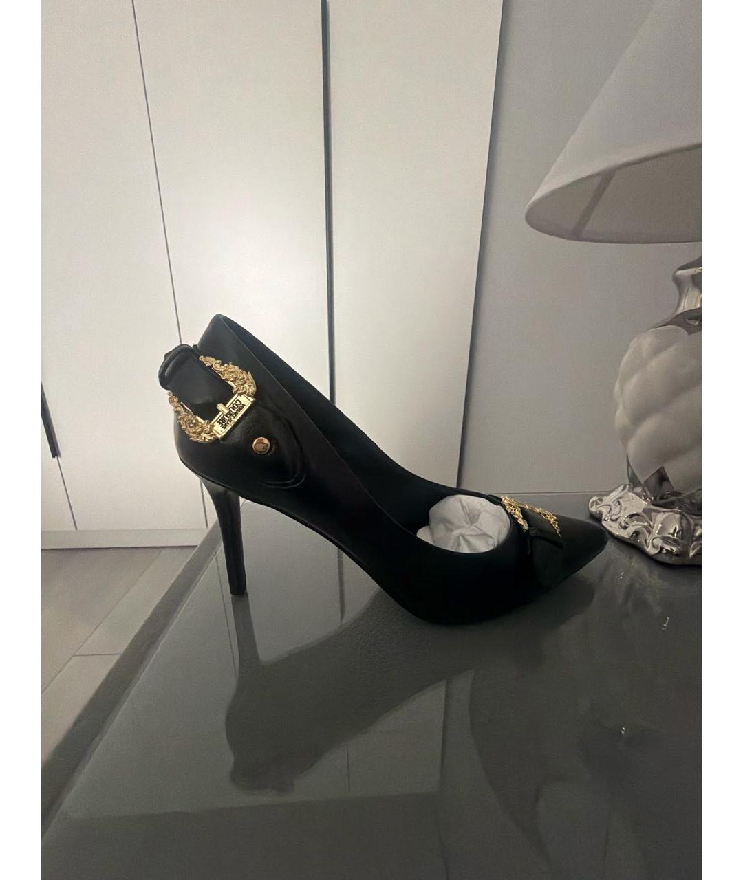 VERSACE JEANS COUTURE Черные кожаные туфли, фото 2
