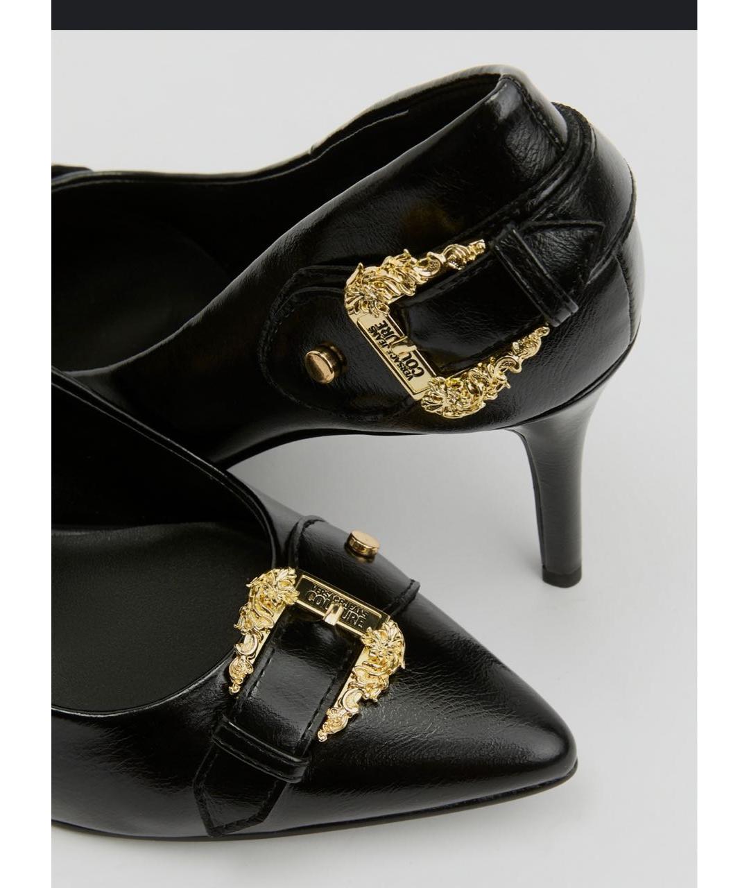 VERSACE JEANS COUTURE Черные кожаные туфли, фото 7