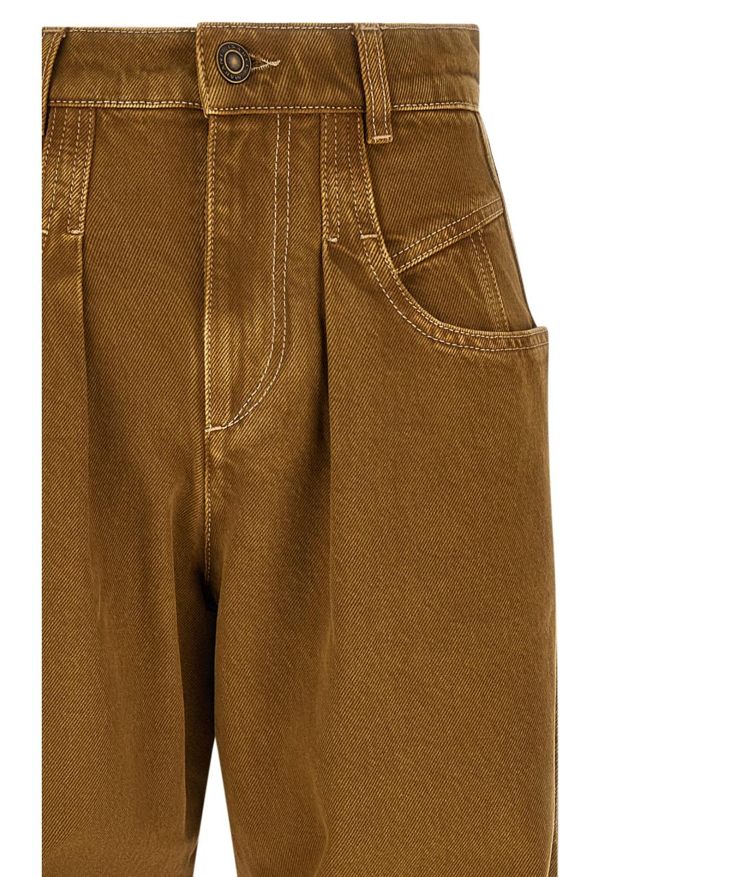 ISABEL MARANT Коричневые хлопковые прямые джинсы, фото 3