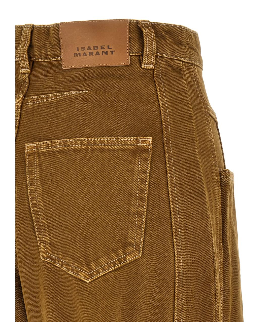 ISABEL MARANT Коричневые хлопковые прямые джинсы, фото 4