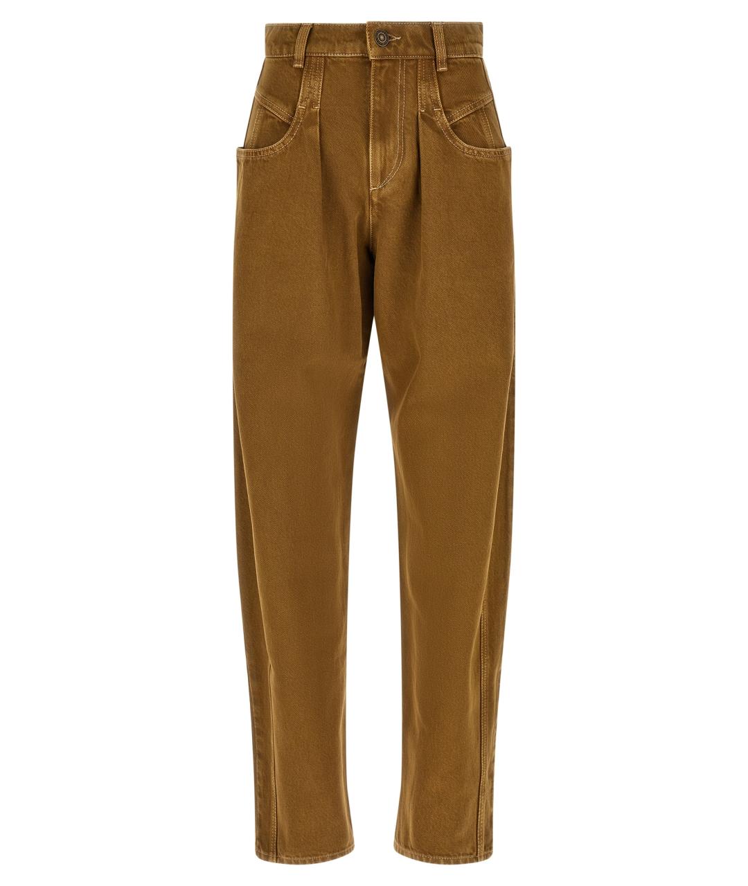 ISABEL MARANT Коричневые хлопковые прямые джинсы, фото 1