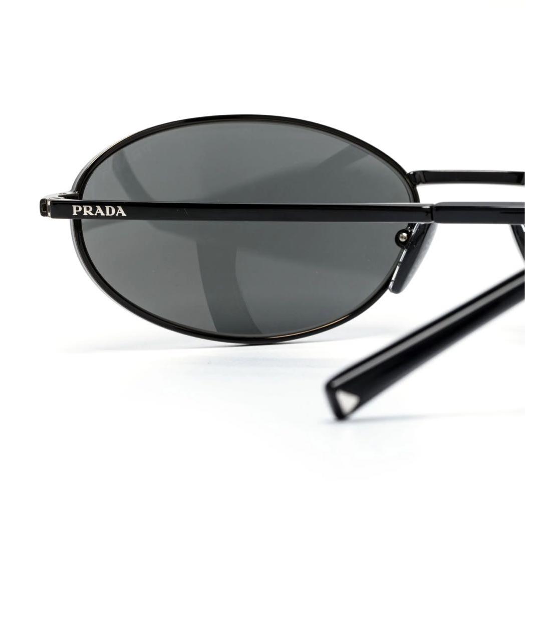 PRADA Черные металлические солнцезащитные очки, фото 2