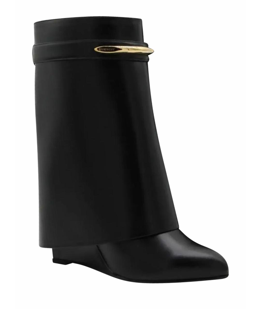 GIVENCHY Черные кожаные сапоги, фото 1