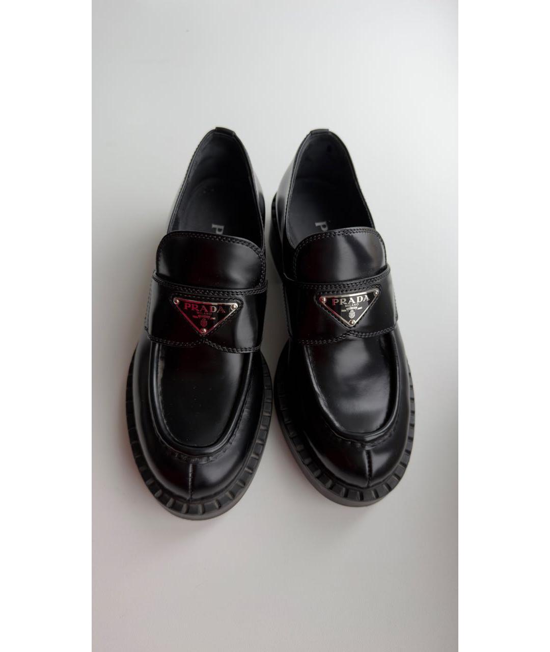 PRADA Черные кожаные лоферы, фото 2