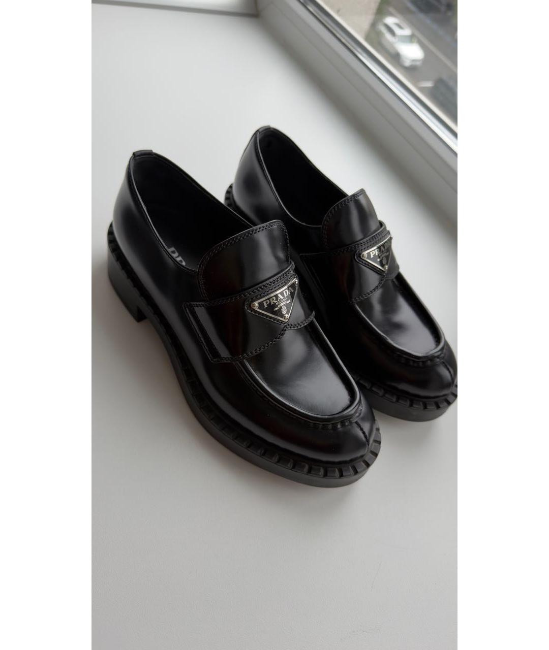 PRADA Черные кожаные лоферы, фото 3