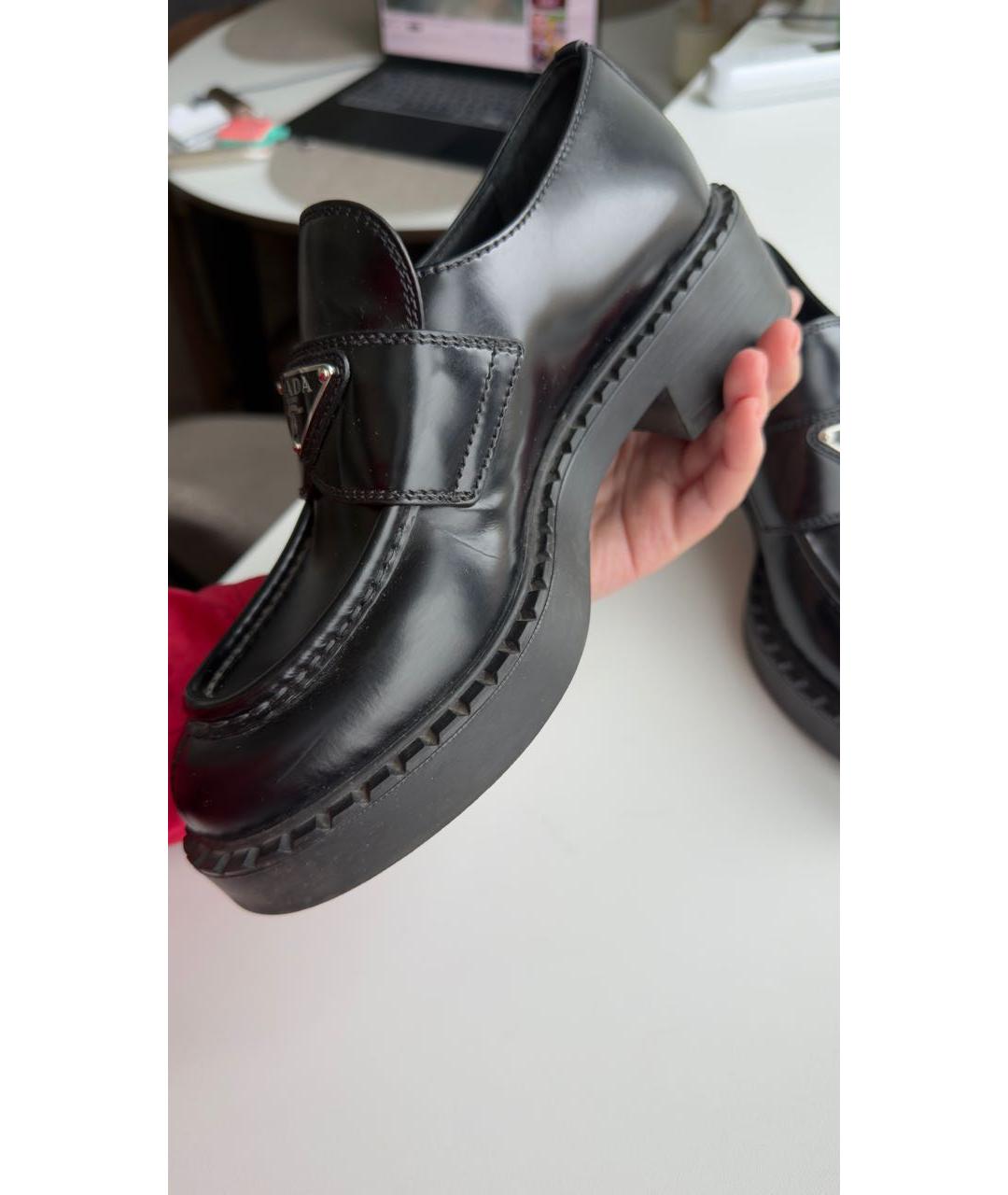 PRADA Черные кожаные лоферы, фото 6