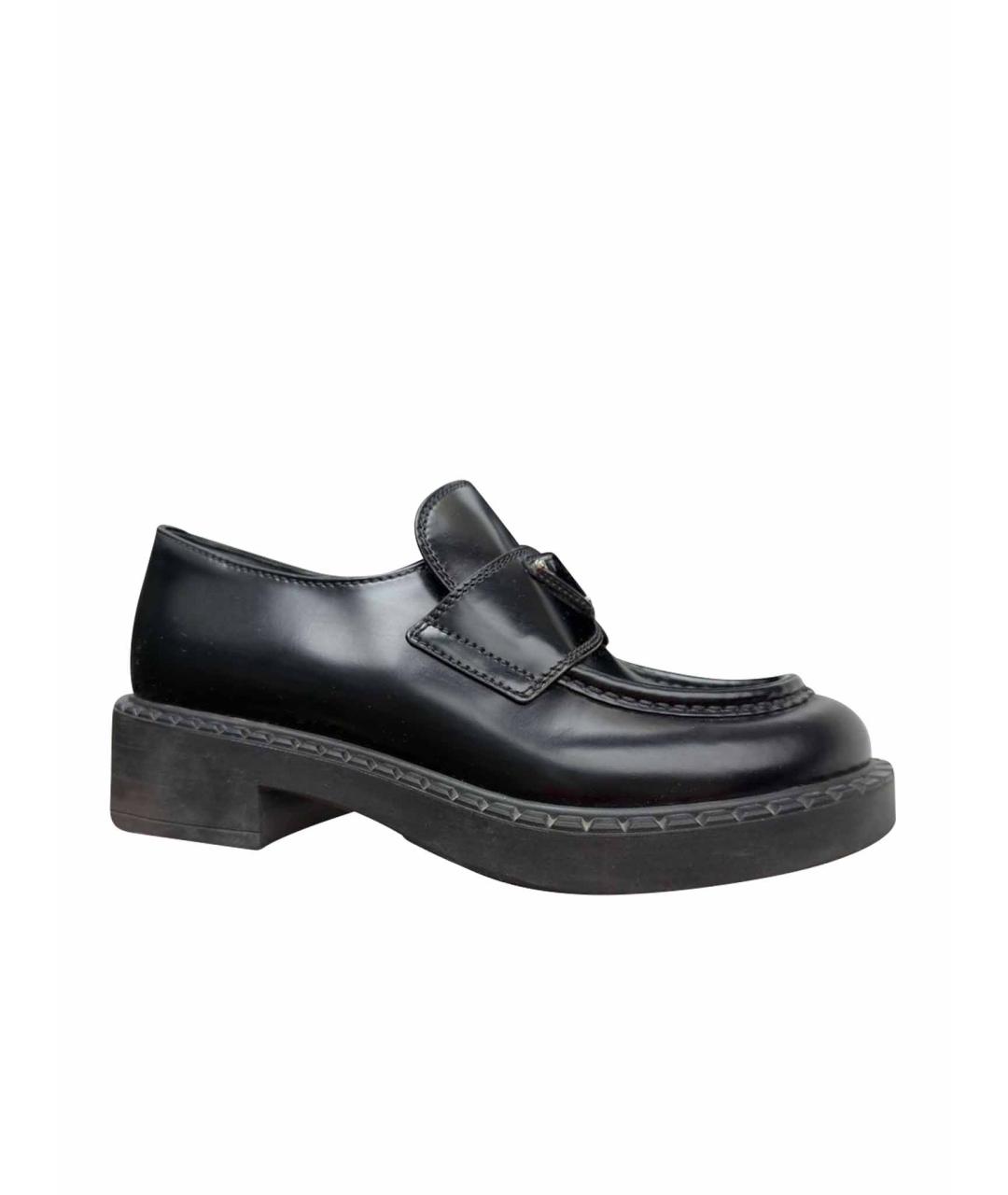 PRADA Черные кожаные лоферы, фото 1