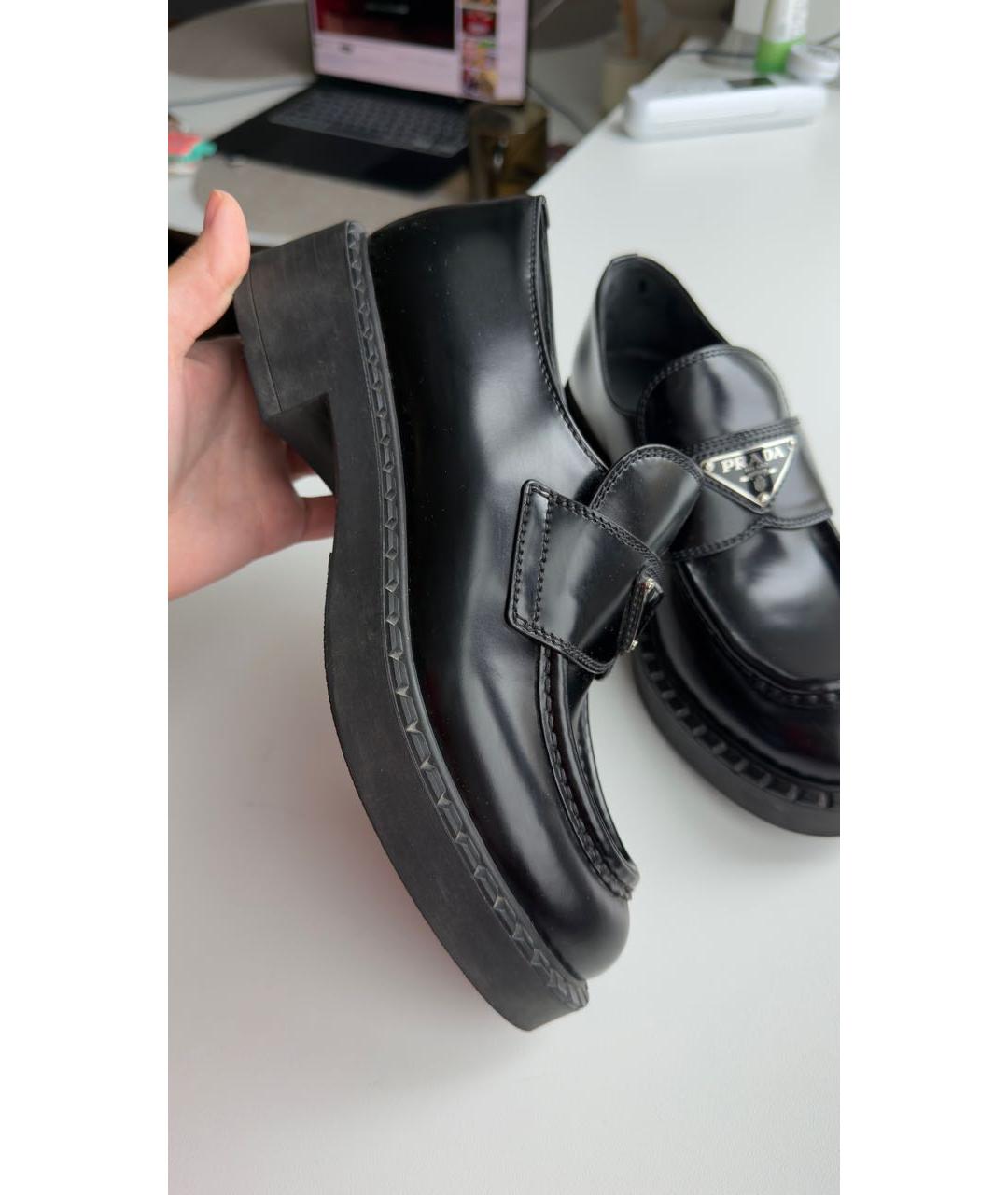 PRADA Черные кожаные лоферы, фото 9