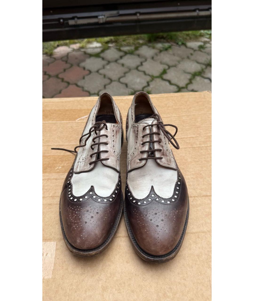 SANTONI Коричневые кожаные ботинки, фото 2