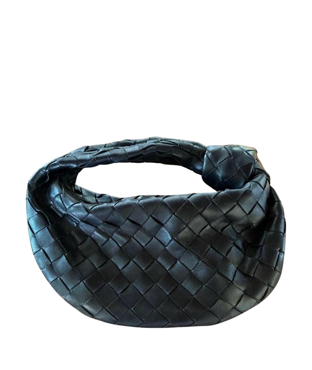 BOTTEGA VENETA Черная кожаная сумка с короткими ручками, фото 1
