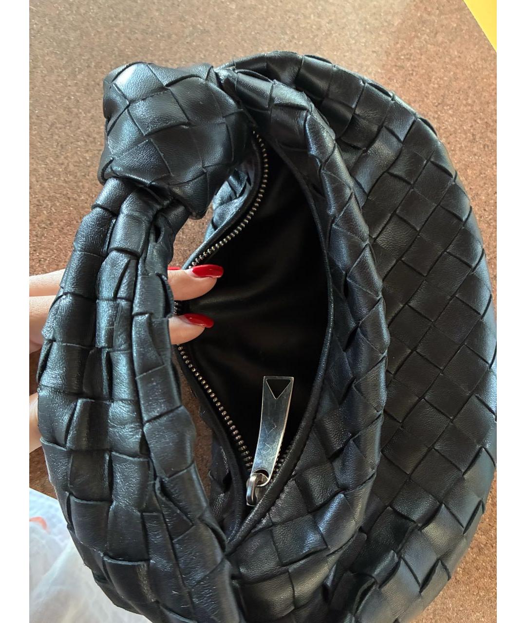 BOTTEGA VENETA Черная кожаная сумка с короткими ручками, фото 4