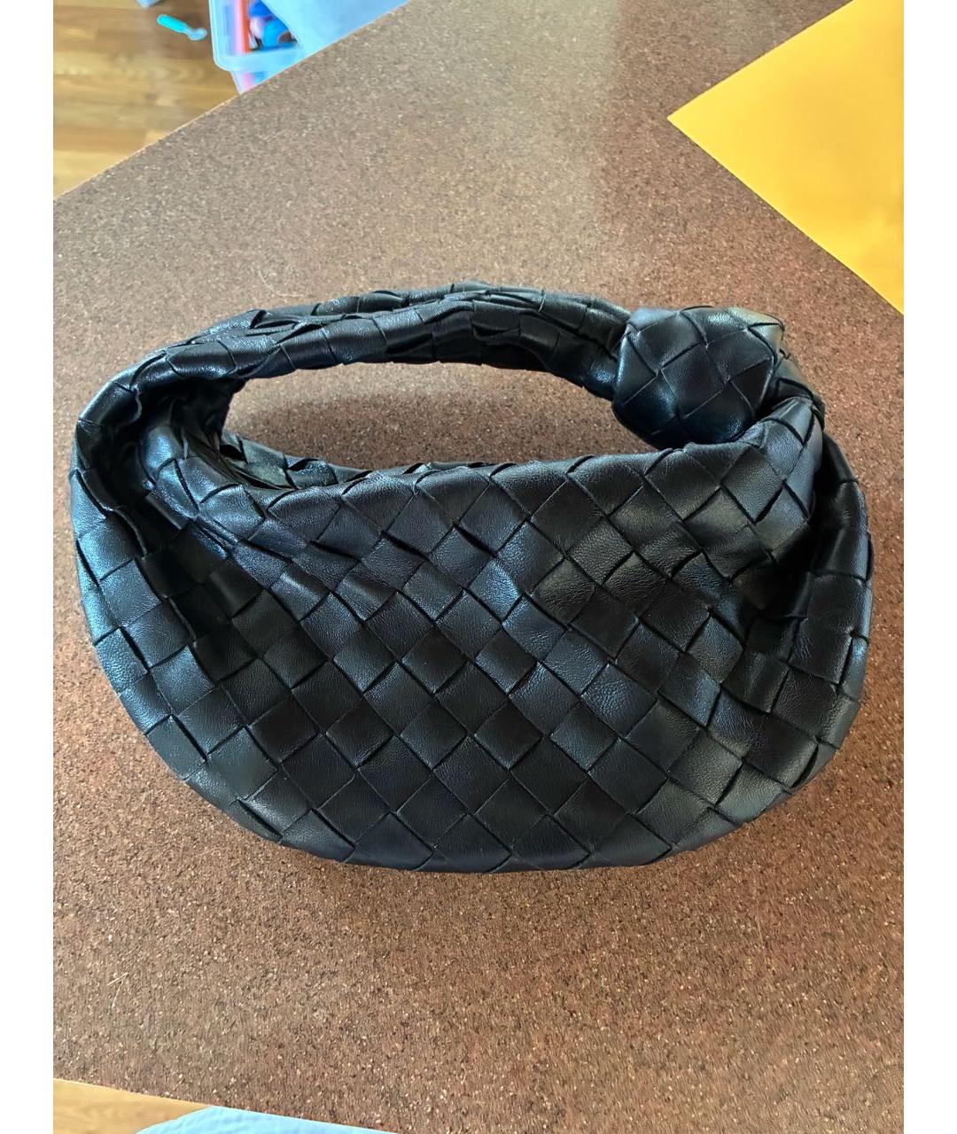 BOTTEGA VENETA Черная кожаная сумка с короткими ручками, фото 6