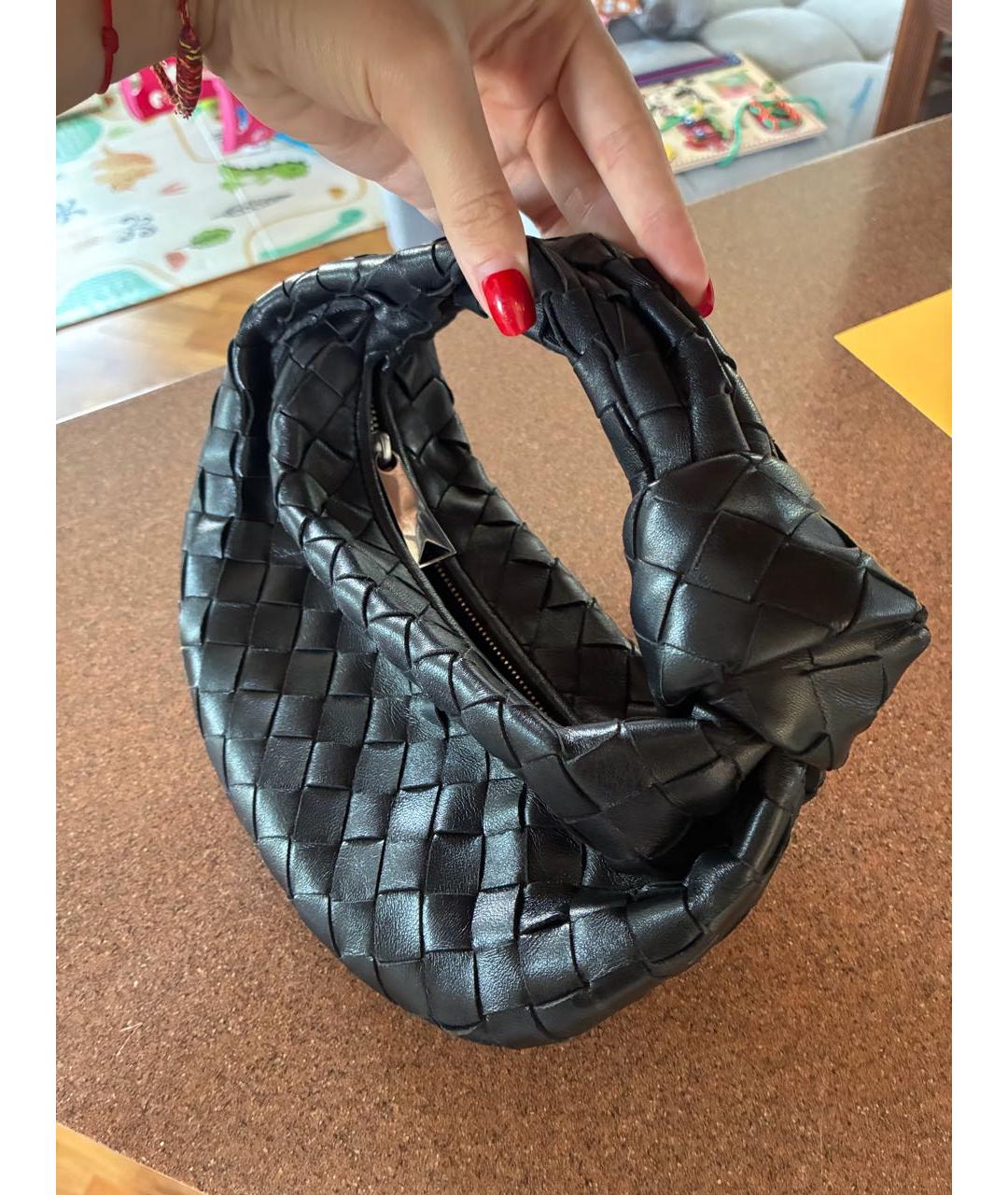 BOTTEGA VENETA Черная кожаная сумка с короткими ручками, фото 2