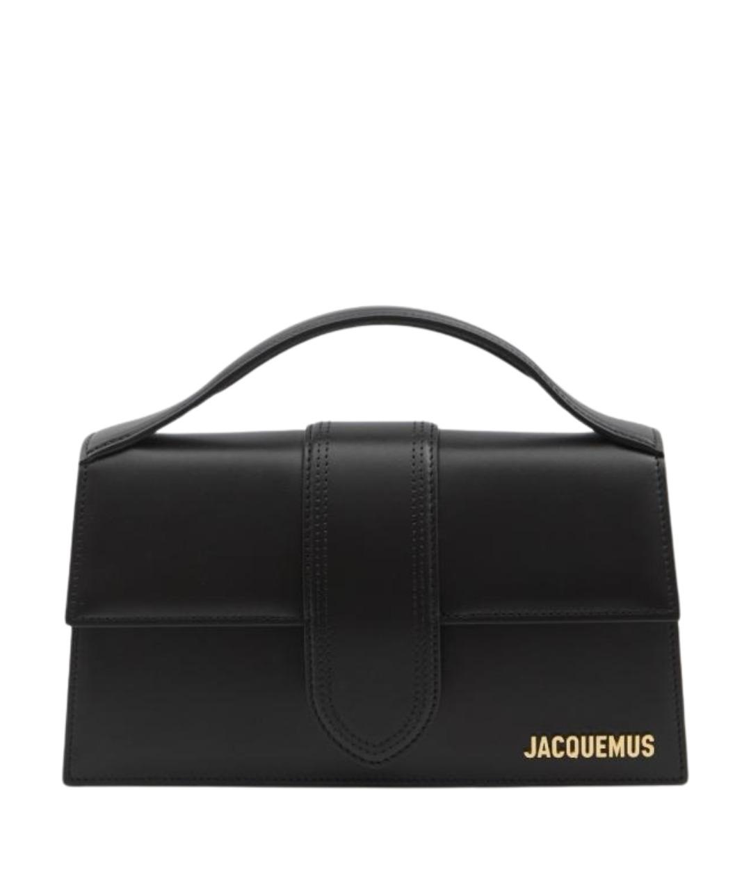 JACQUEMUS Черная кожаная сумка с короткими ручками, фото 1