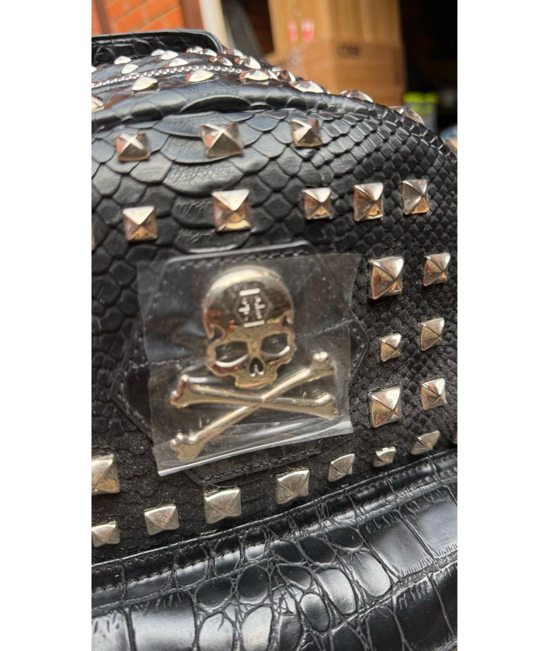 PHILIPP PLEIN Черный кожаный рюкзак, фото 6