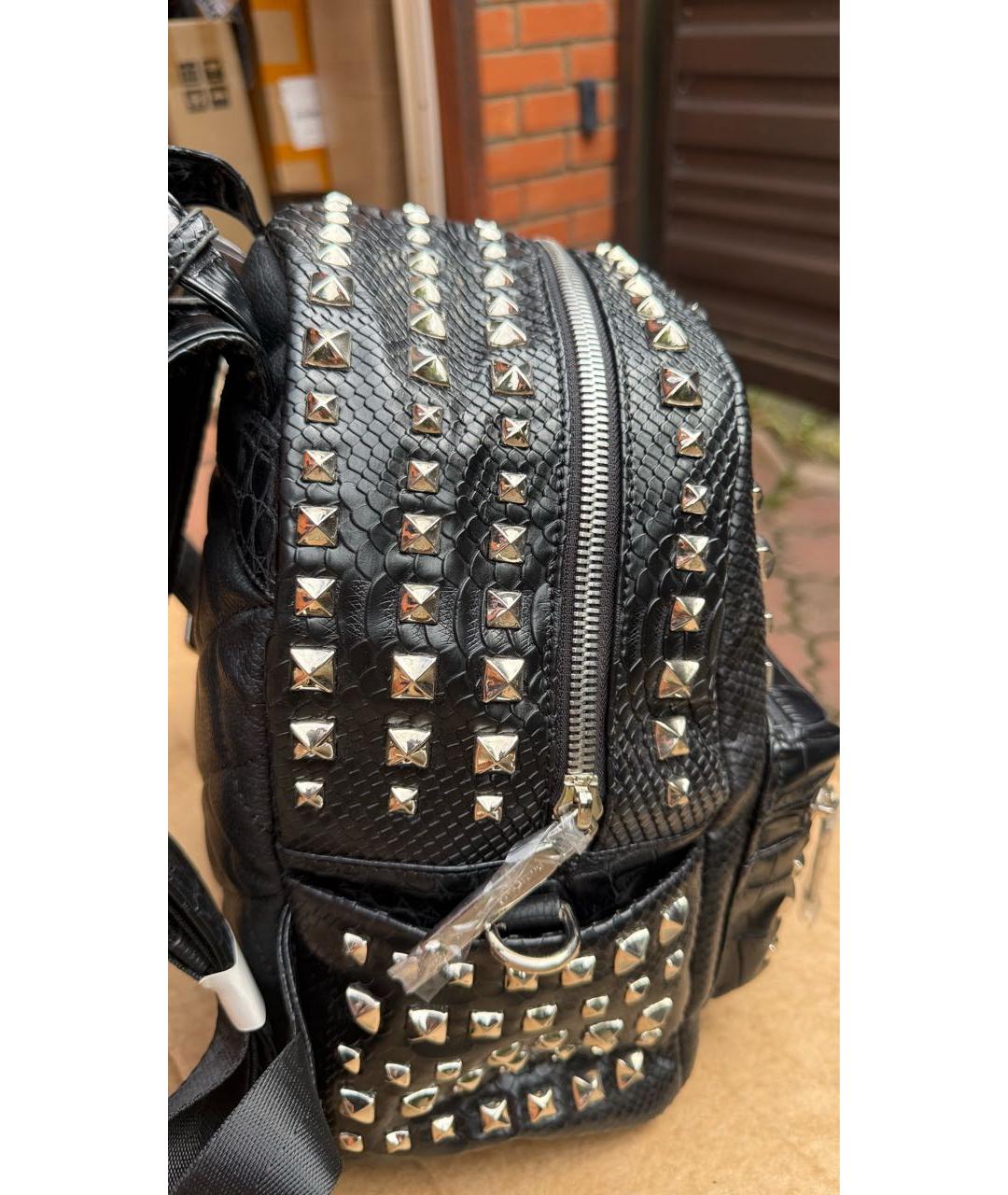 PHILIPP PLEIN Черный кожаный рюкзак, фото 8