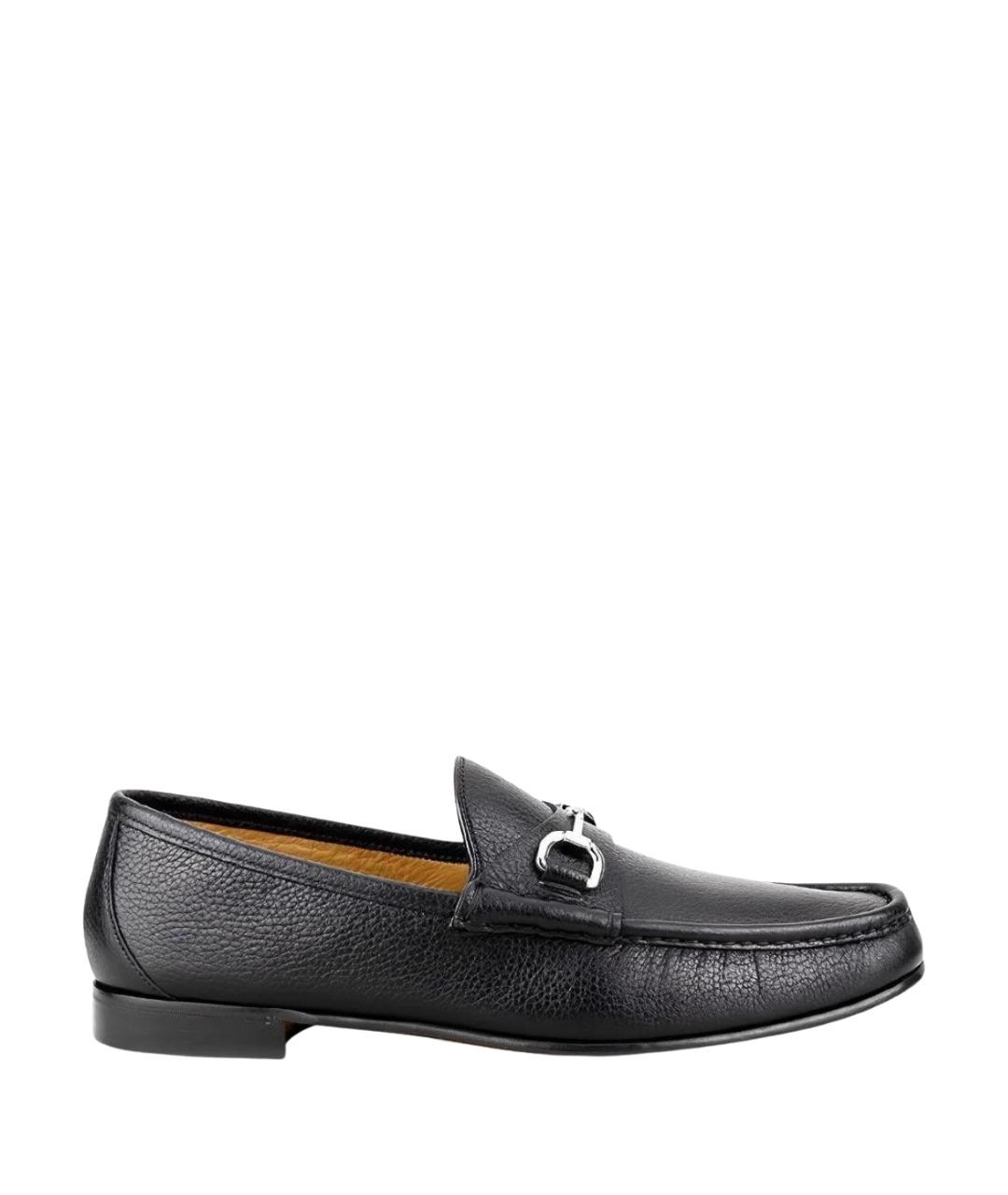 GUCCI Черные кожаные лоферы, фото 1
