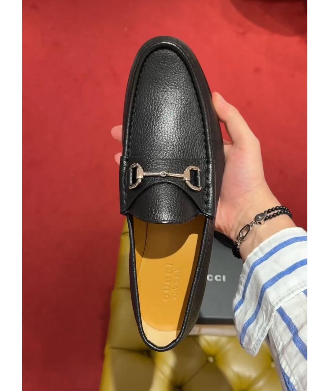 GUCCI Черные кожаные лоферы, фото 5