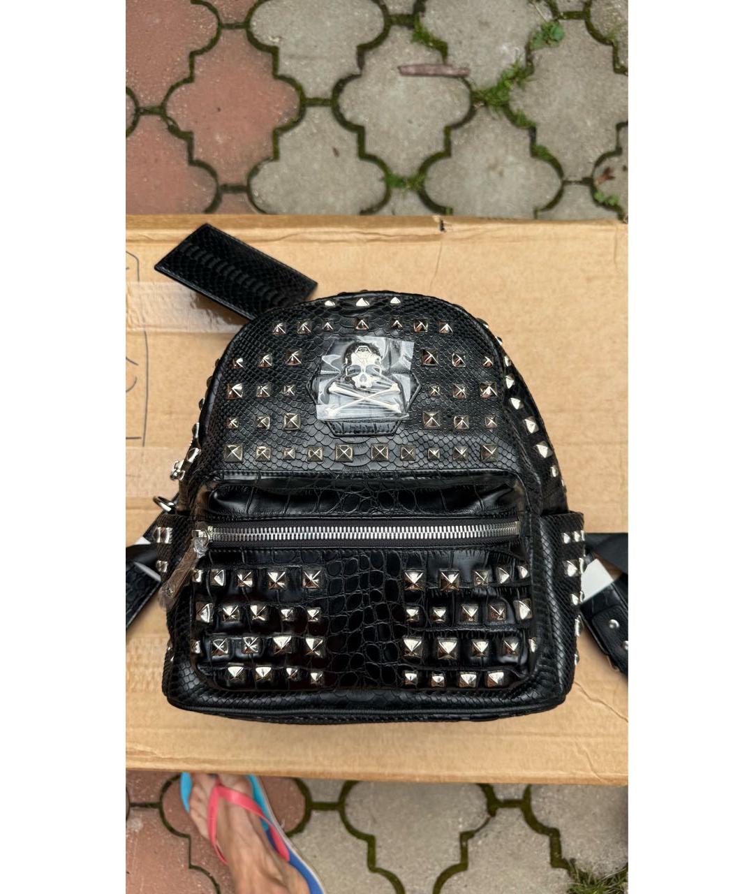 PHILIPP PLEIN Черный кожаный рюкзак, фото 9