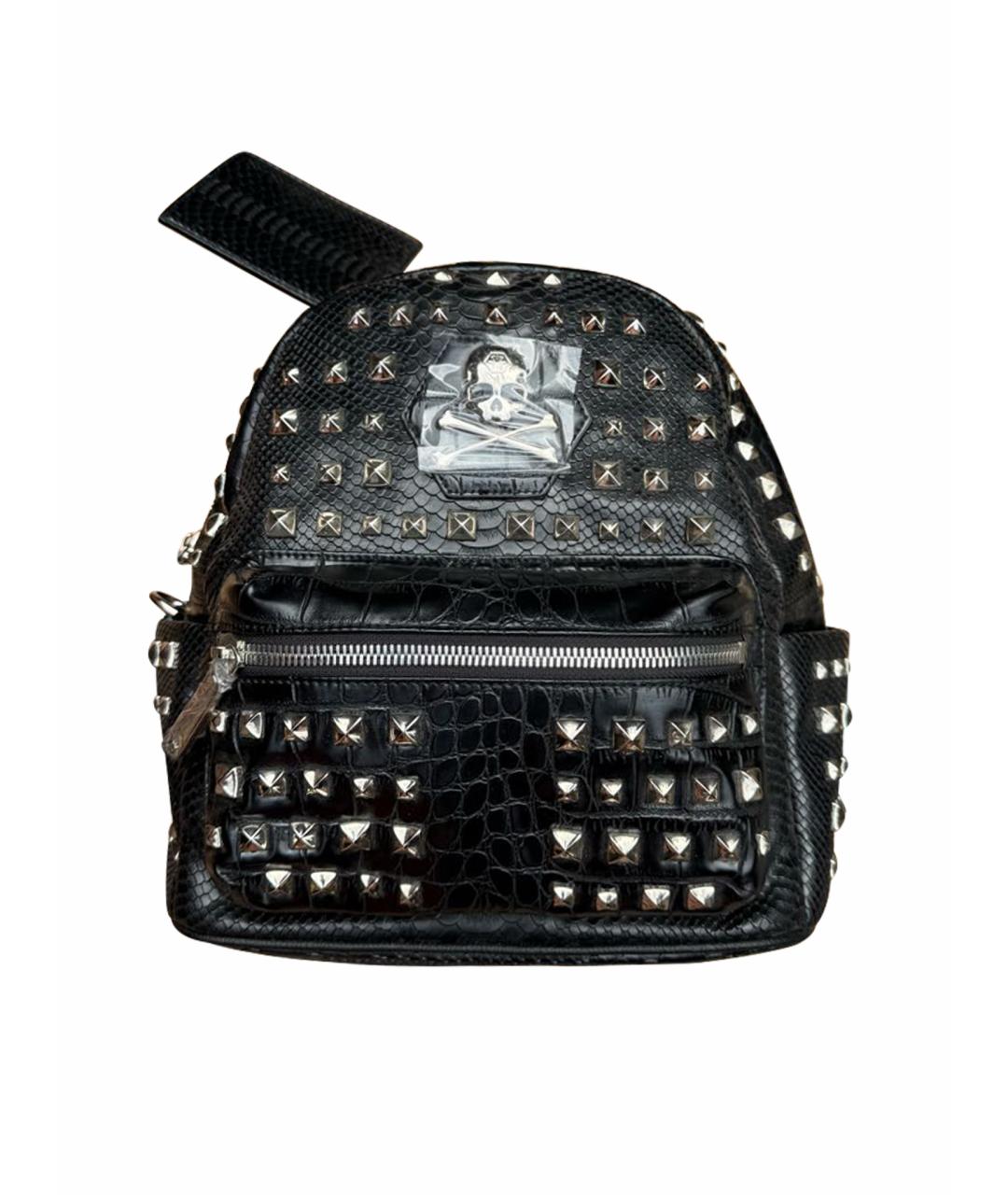 PHILIPP PLEIN Черный кожаный рюкзак, фото 1