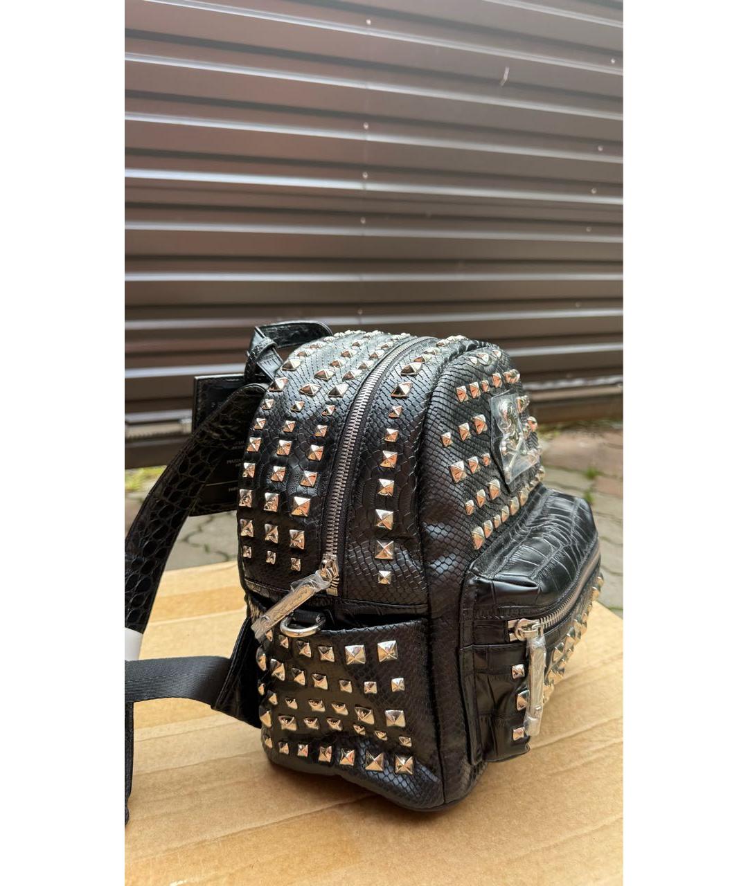 PHILIPP PLEIN Черный кожаный рюкзак, фото 2