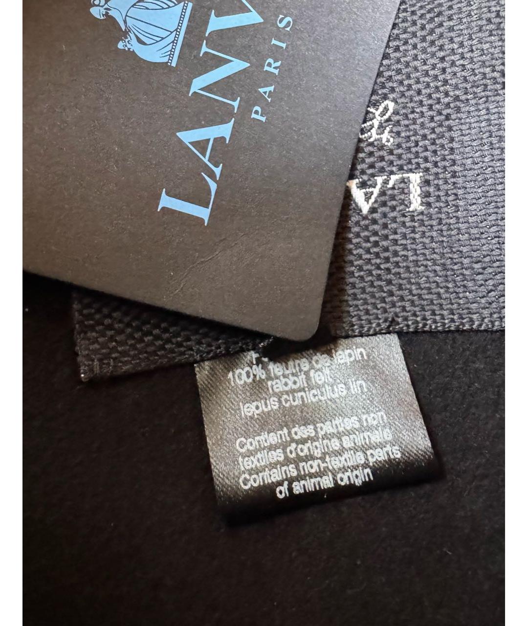 LANVIN Черная шерстяная шляпа, фото 5