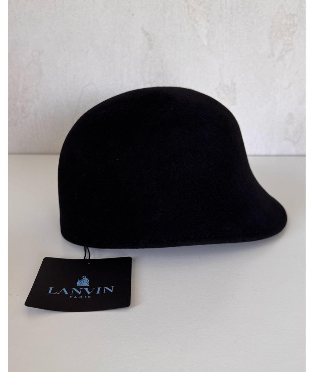 LANVIN Черная шерстяная шляпа, фото 6