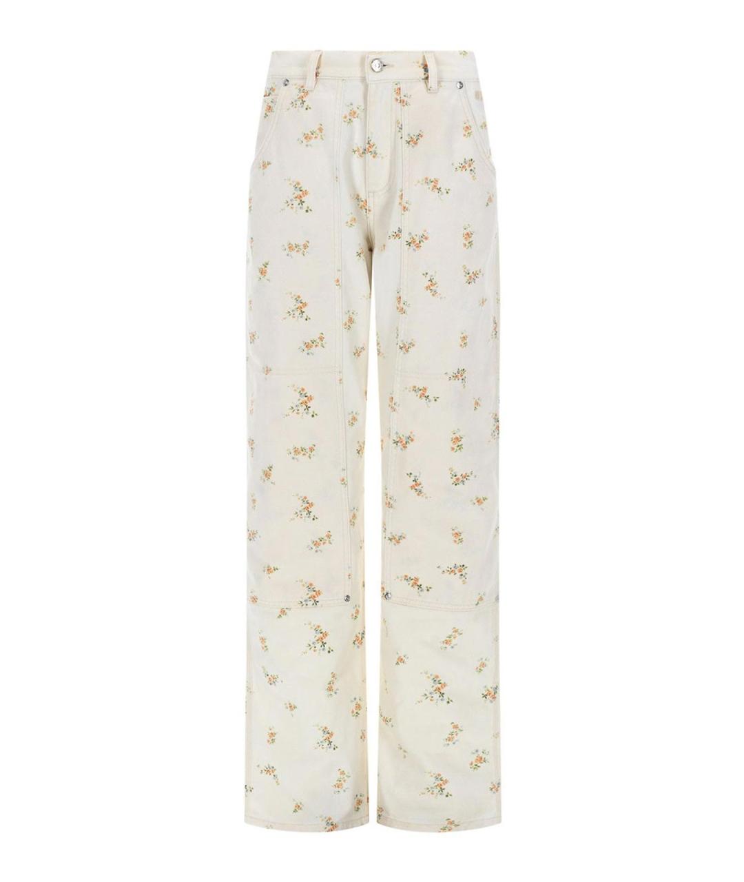 MSGM Белые хлопковые брюки широкие, фото 1