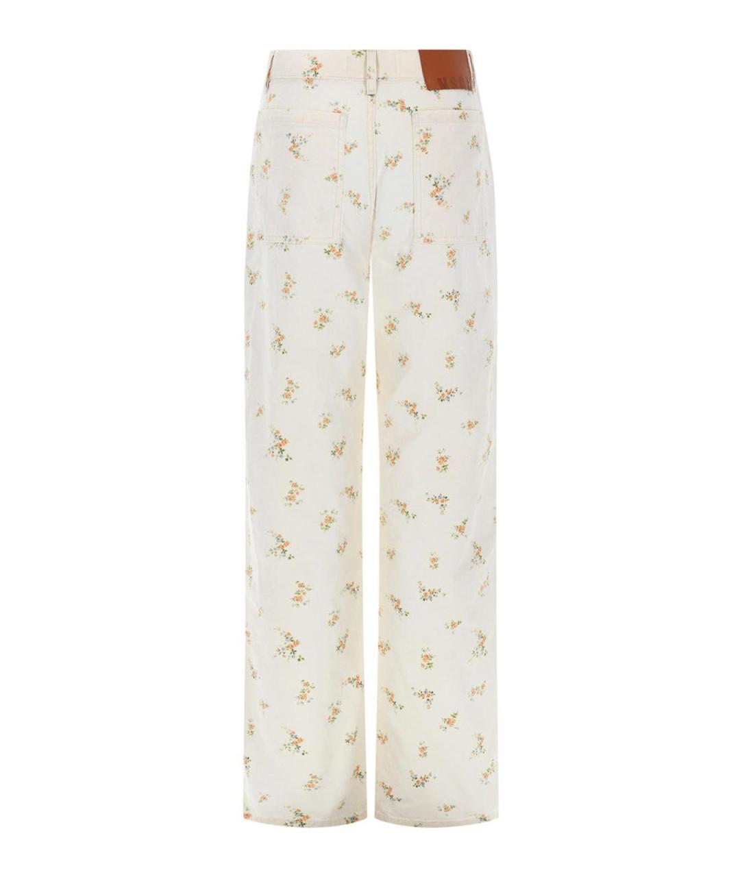MSGM Белые хлопковые брюки широкие, фото 2