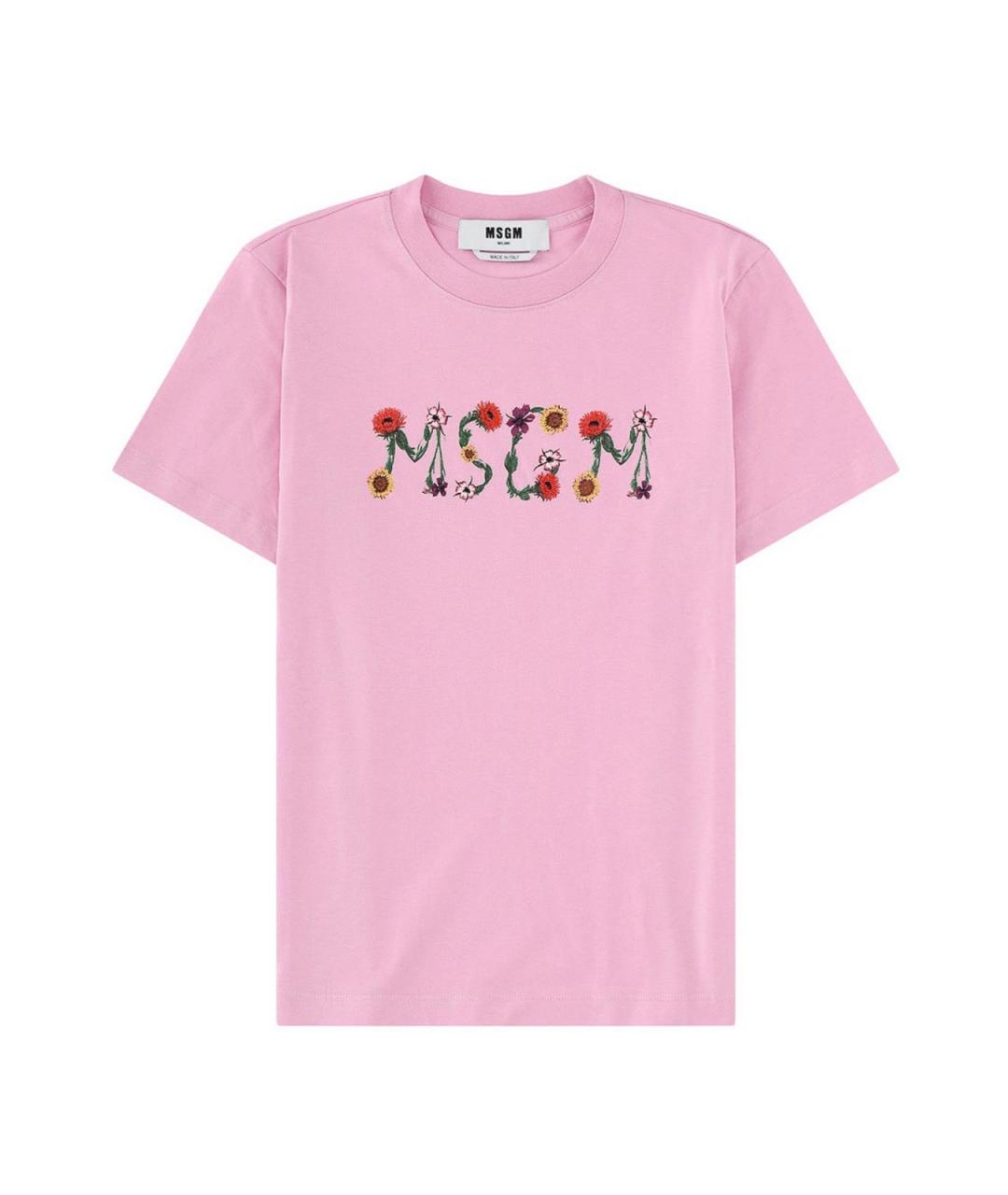 MSGM Розовая хлопковая футболка, фото 1