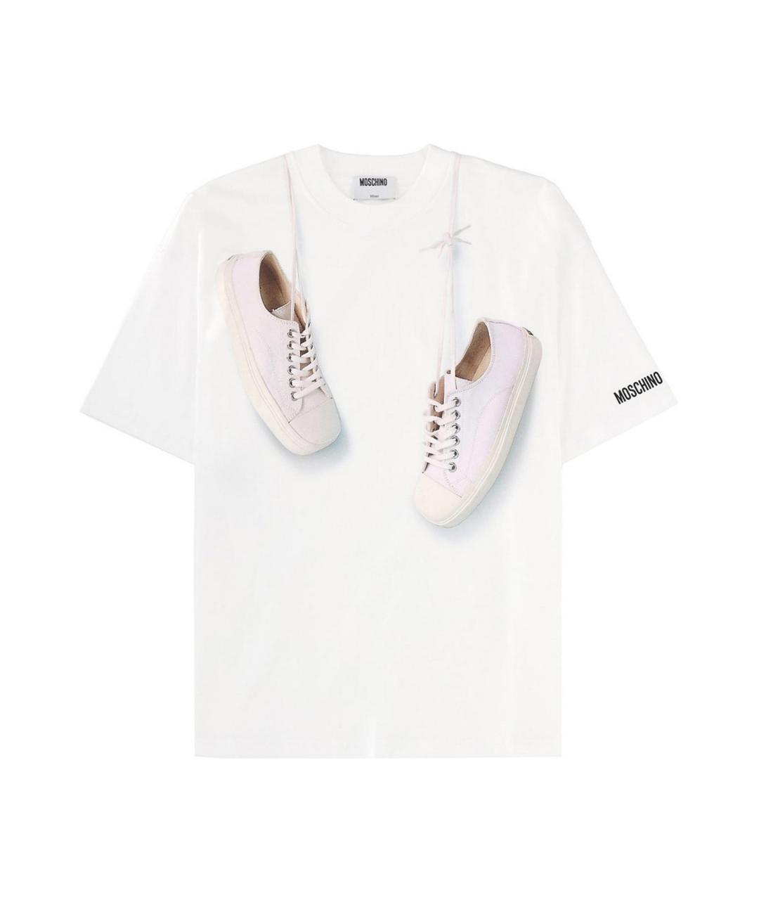 MOSCHINO Белая хлопковая футболка, фото 1