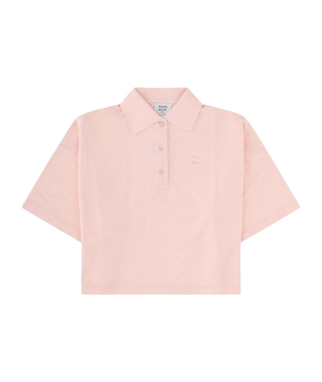 MAISON KITSUNE Розовая хлопковая футболка, фото 1