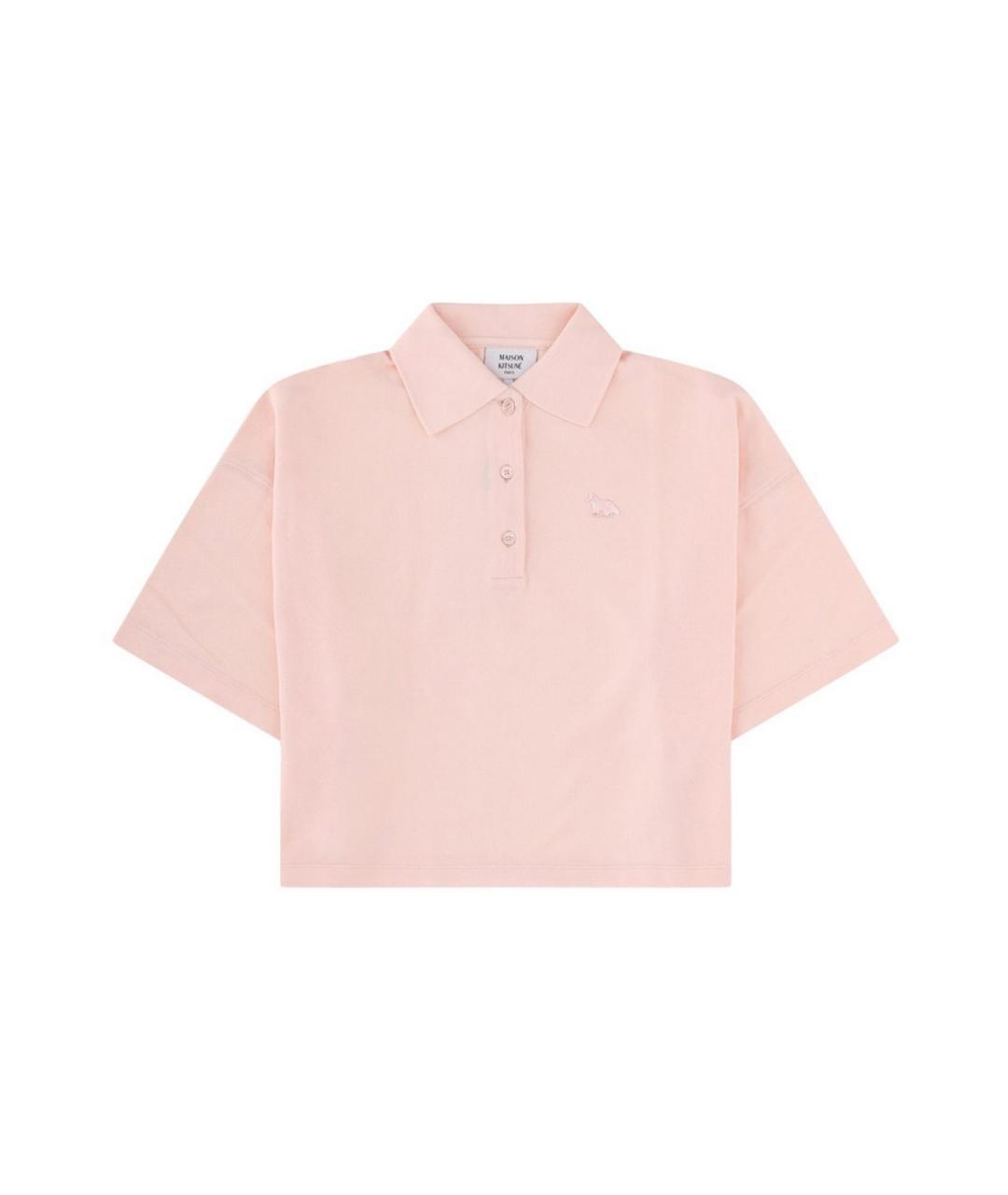 MAISON KITSUNE Розовая хлопковая футболка, фото 3