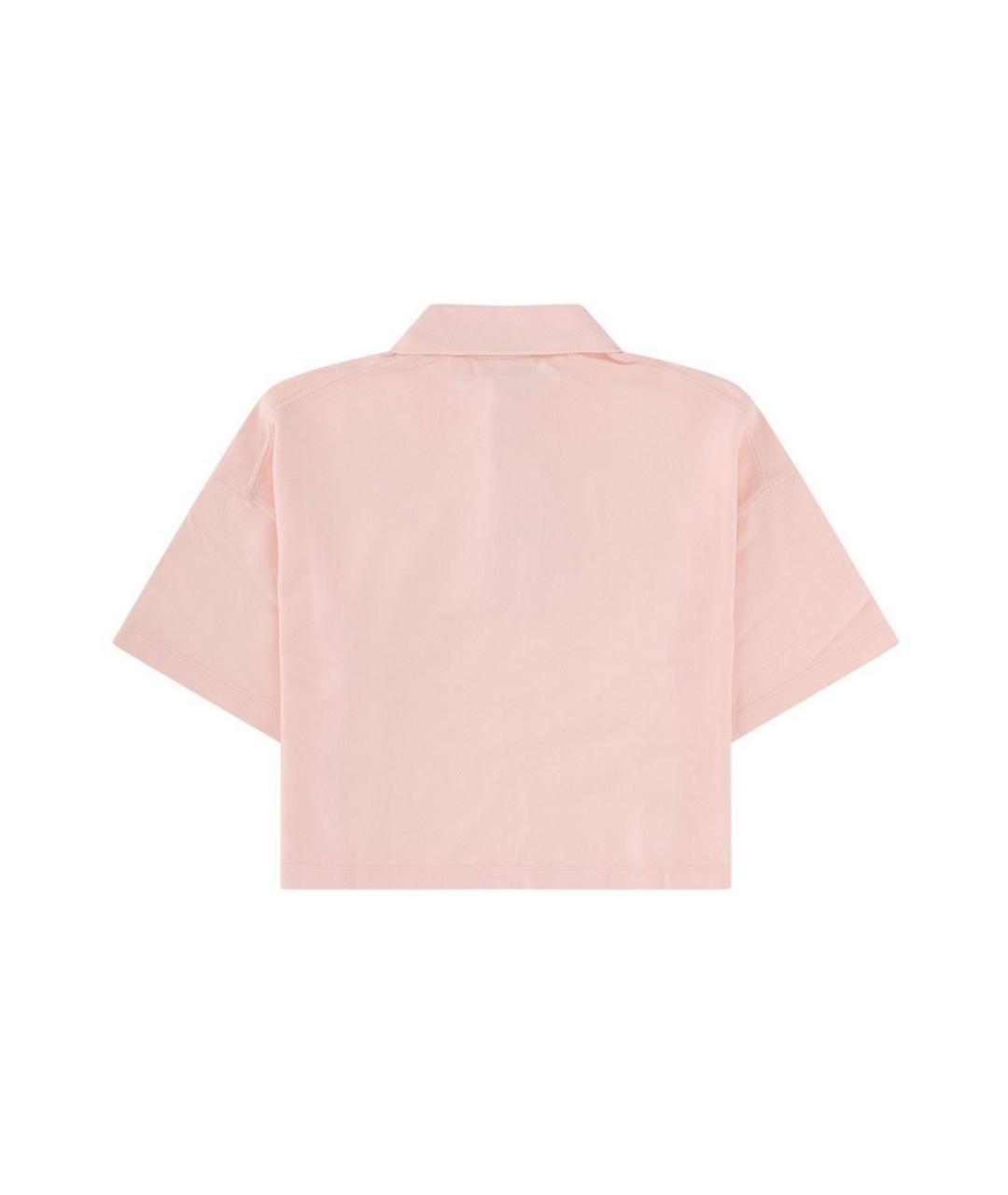 MAISON KITSUNE Розовая хлопковая футболка, фото 2