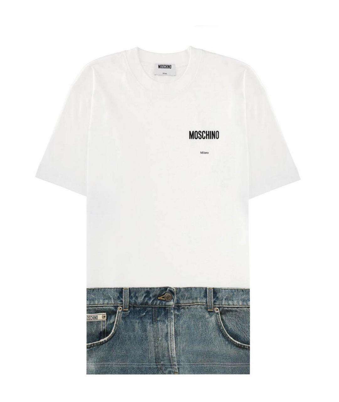 MOSCHINO Белая хлопковая футболка, фото 1