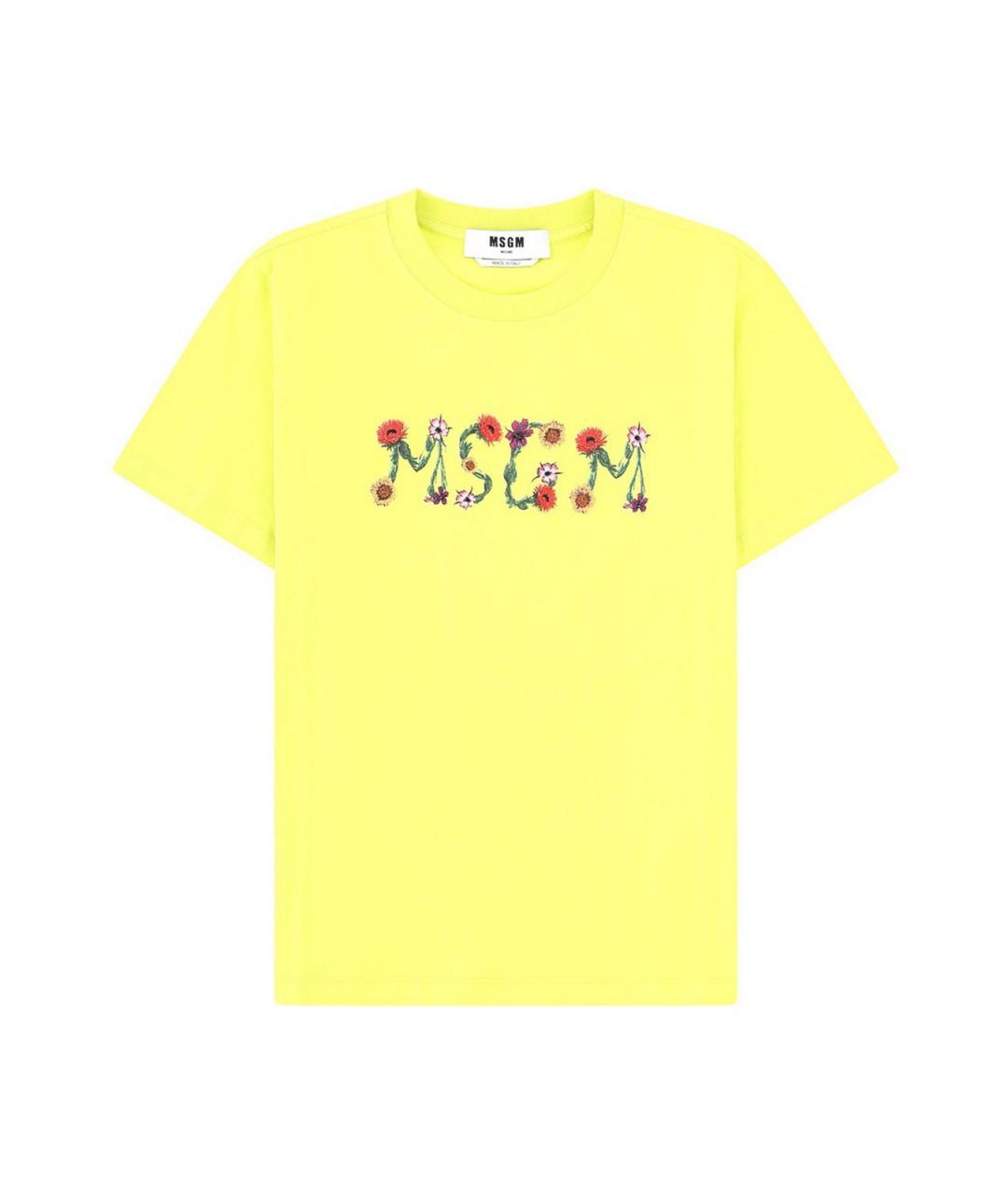 MSGM Желтая хлопковая футболка, фото 1