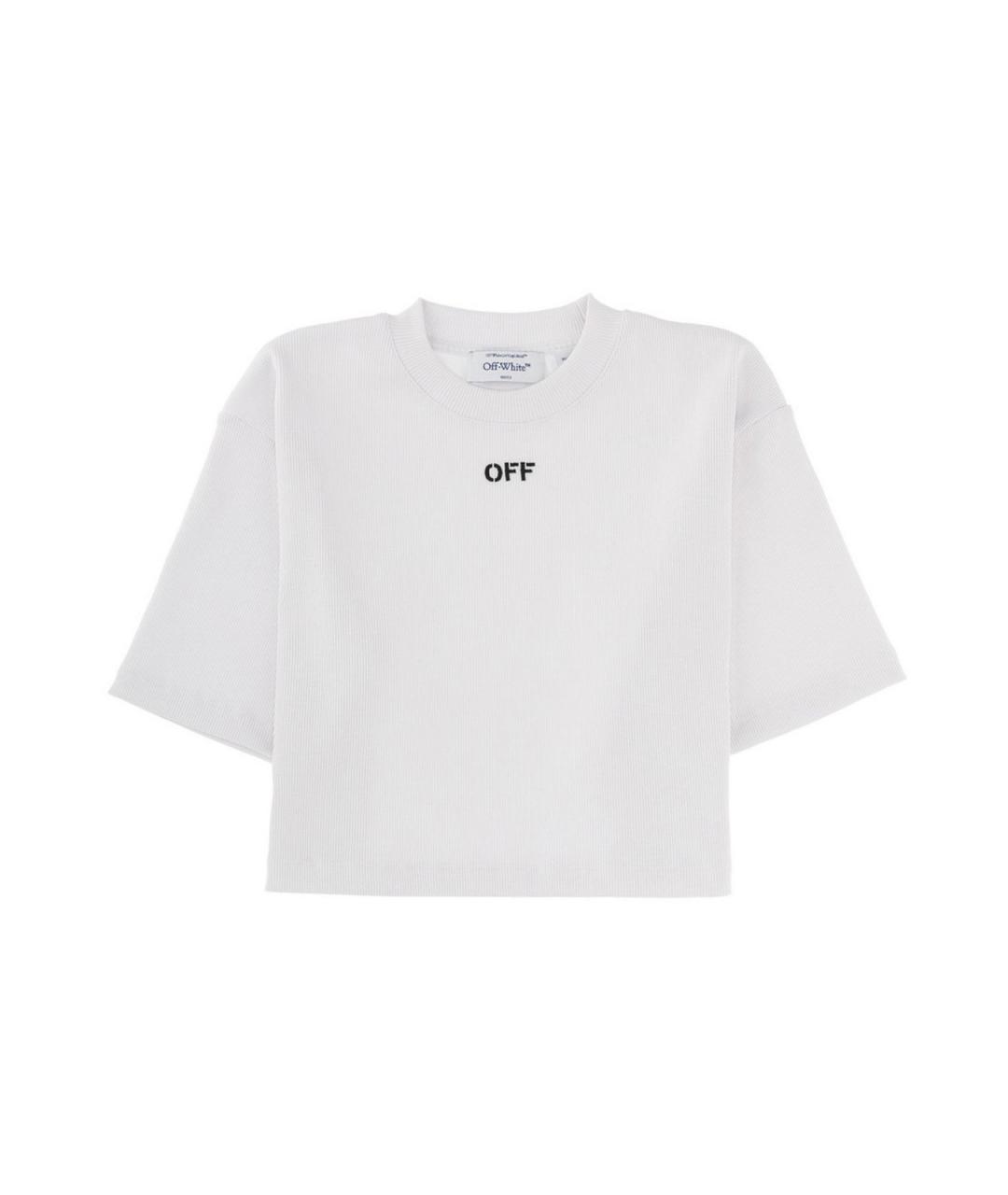 OFF-WHITE Белая хлопковая футболка, фото 1
